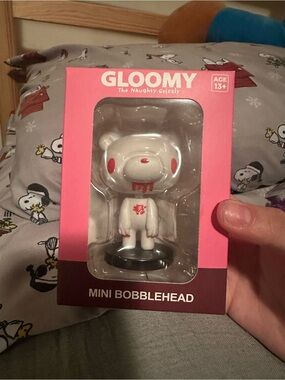 Gloomy The Naughty Grizzly White Mini Bobblehead Collectible